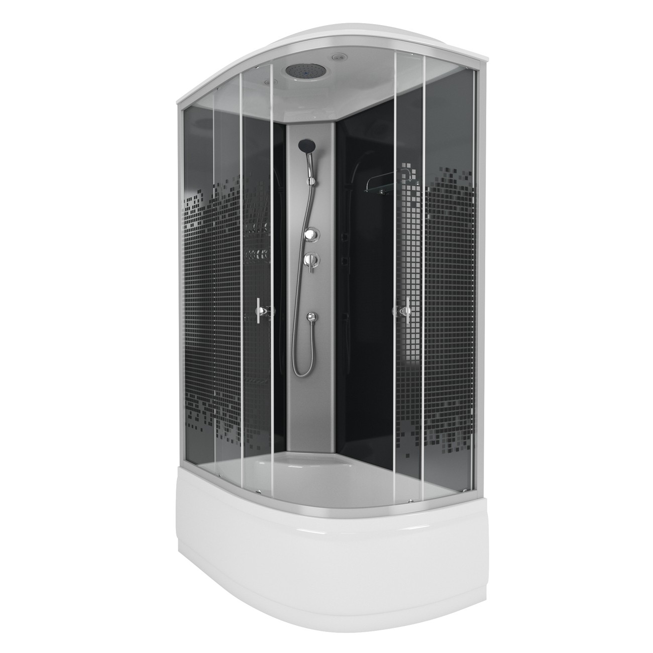 Душевая кабина Niagara Eco NG-7510-14L BLACK (120х80х215) высокий поддон(40см),стекло мозаика,4 места 