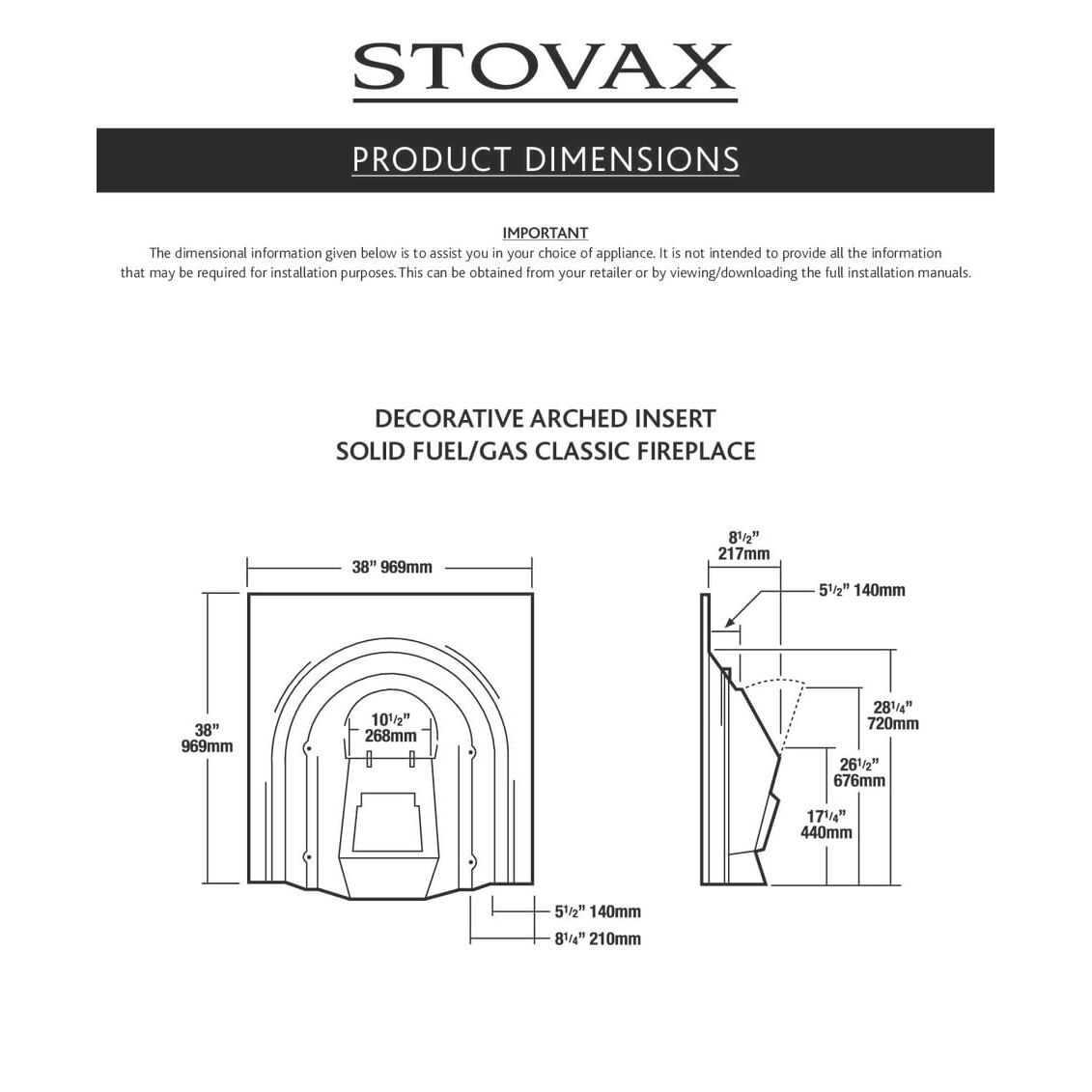 Каминная топка STOVAX Decorative Arched Insert 
