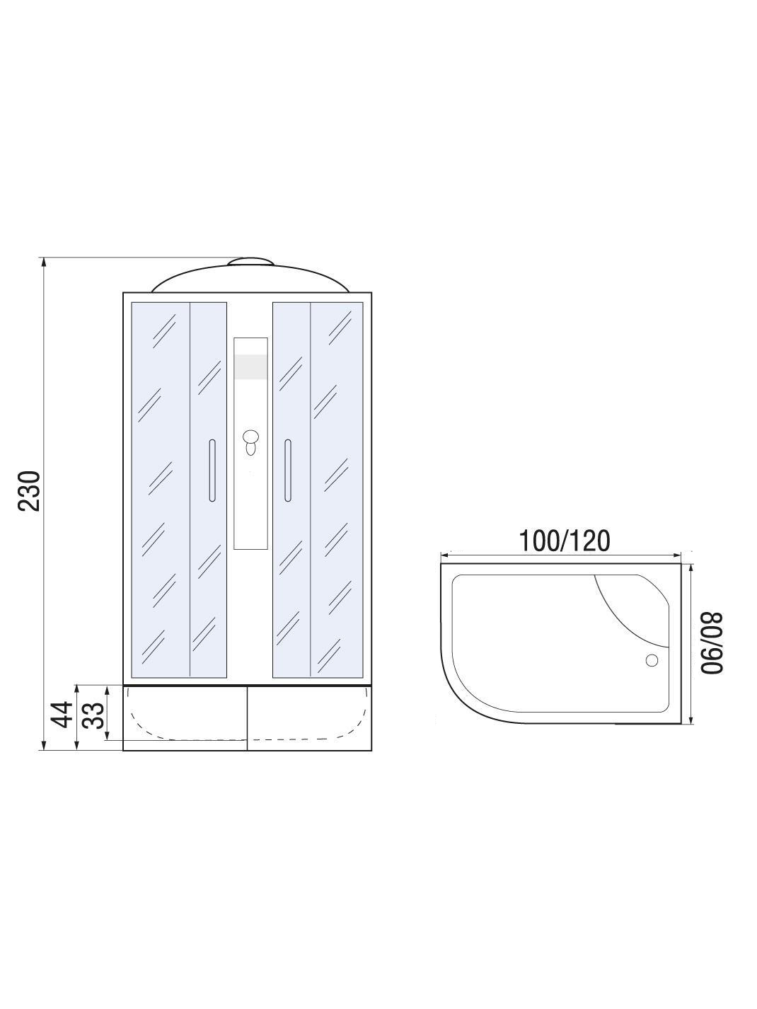 DESNA XL 120/90/44 MT R  Душевая кабина с поддоном 