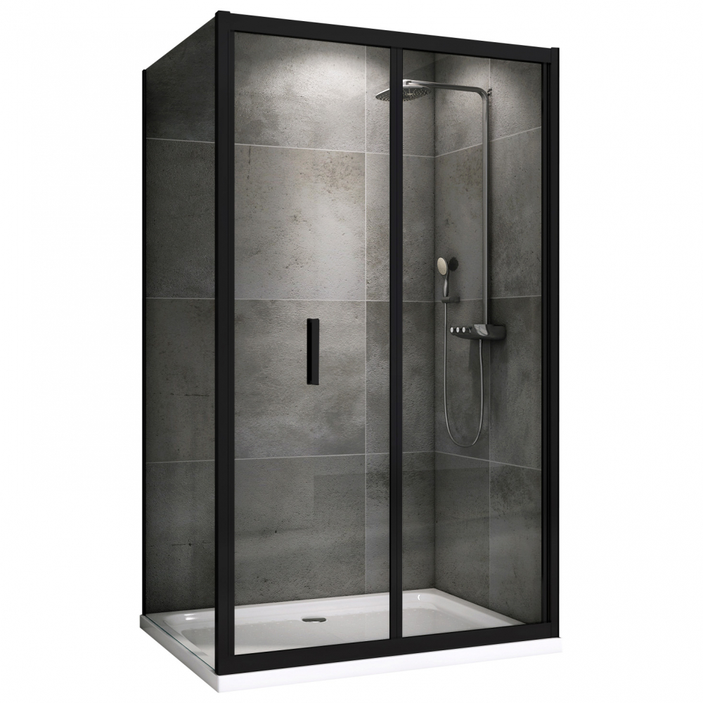 Душевой уголок Abber Sonnenstrand AG07120B-S70B, 120 х 70 см, стекло прозрачное, профиль черный 