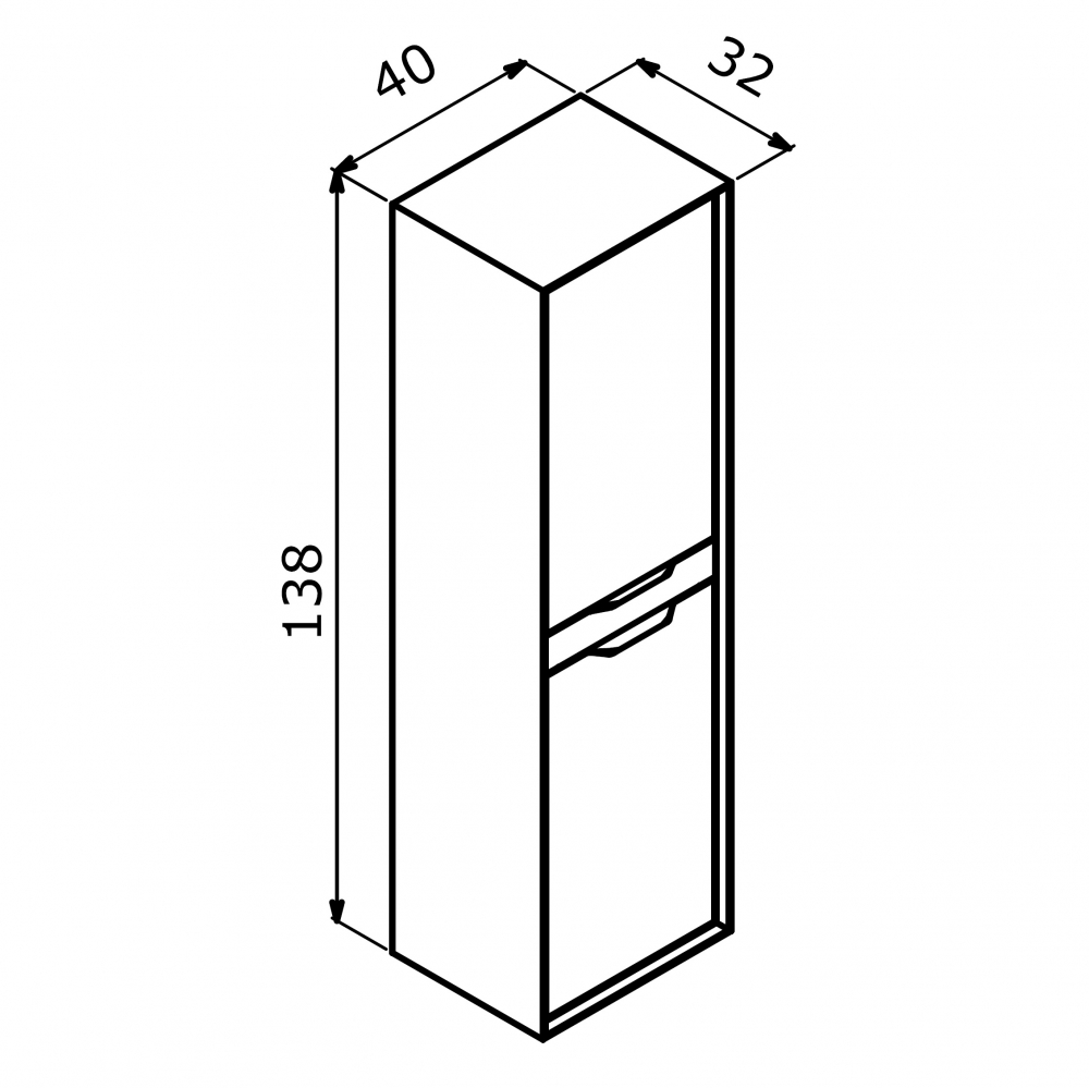 Шкаф-пенал Orka Clay 3003813, 40 см, цвет soil 
