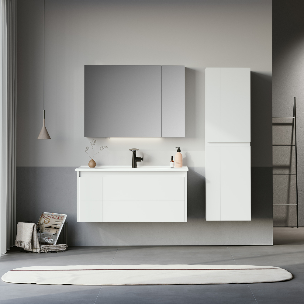Тумба с раковиной Orka Likya 5002492, 80 см, подвесная, цвет белый матовый 