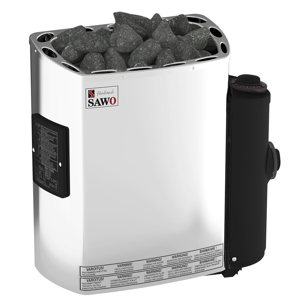 Электрическая печь SAWO MINI MN-23NB-Z (2,3 кВт, встроенный пульт, внутри оцинковка, снаружи нержавейка) 