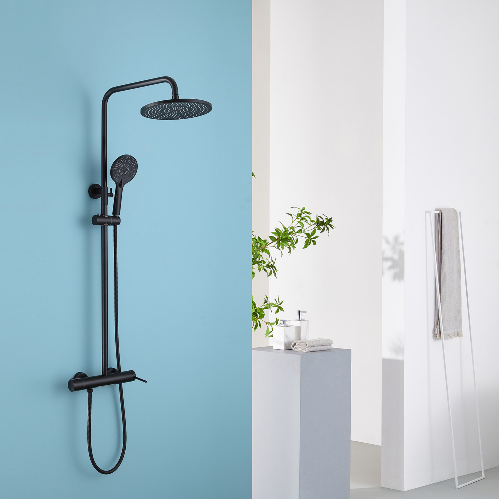 Душевая система Abber Emotion AF8816B, цвет черный матовый 