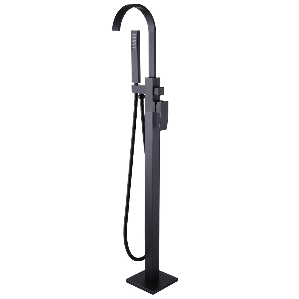 Смеситель Abber Wasserfall AF8615B для ванны, черный матовый 