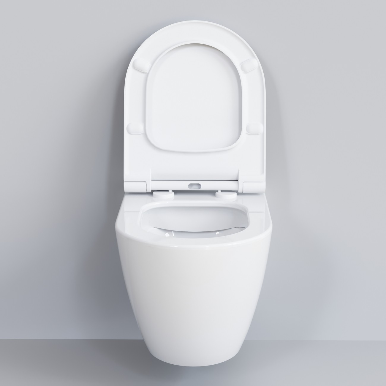Унитаз Queen 113T20001R (570*360*400) БЕЛЫЙ подвесной БЕЗОБОДКОВЫЙ с тонкой крышкой, 2 место 