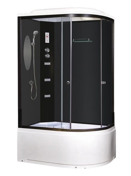Душевая кабина Niagara Ultra NG-214-01LN (120х80х220) высокий поддон(48см),черный,стекло тонированное,4 места 