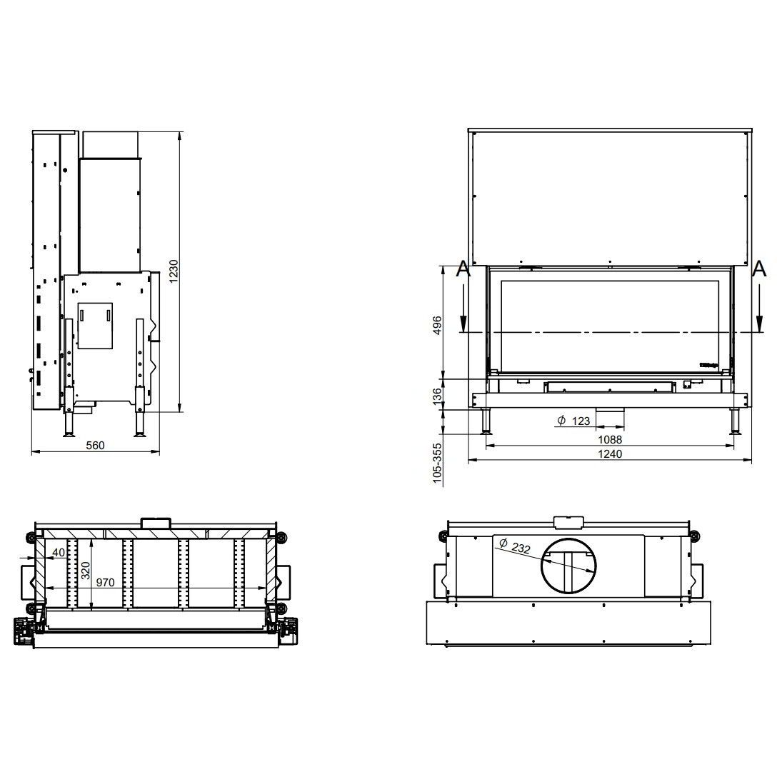 Каминная топка KFD Linea H 1180 4.0 