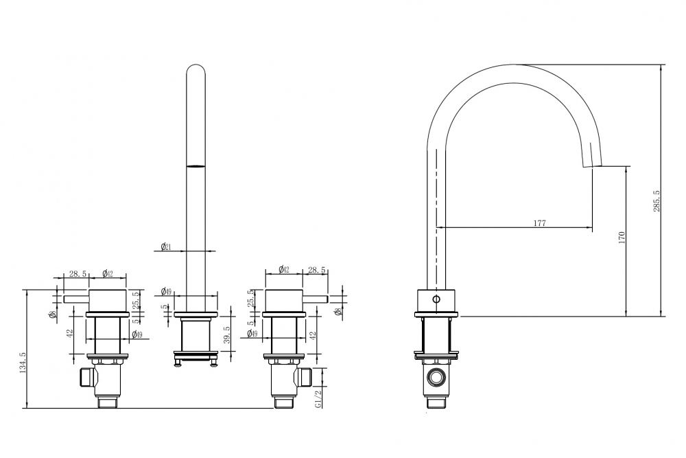 Смеситель для раковины Abber Wasser Kreis 316 AF8108BG-M, золото брашированное 
