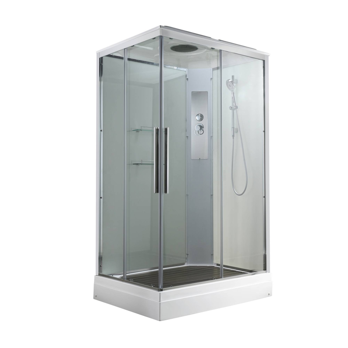 Душевая кабина Avacan K2011 78214, 110 х 90 см, с крышей, поддон низкий, стекло прозрачное, профиль хром 