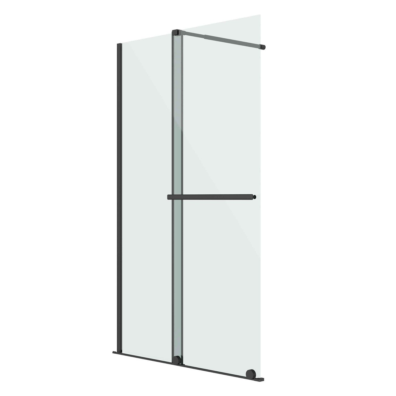 Душевая перегородка Niagara Nova NG-671-12BLACK (120х200) черный матовый,раздвижная,стекло прозрачное,1 место 