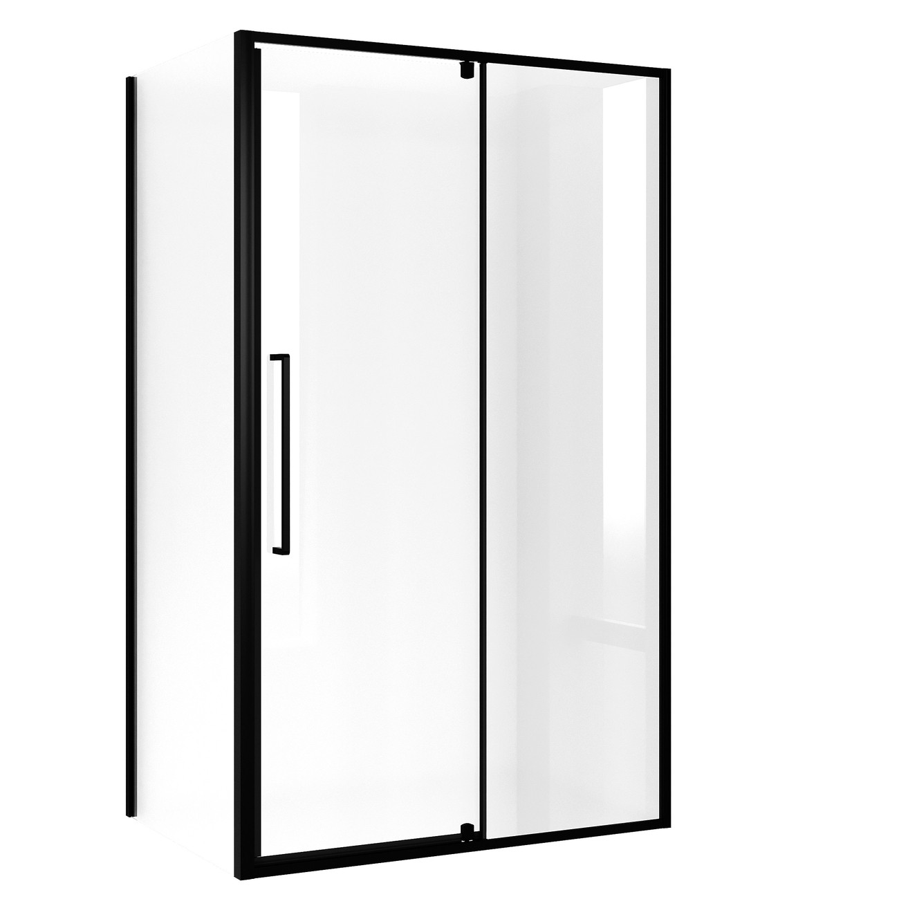 Душевое ограждение Niagara Nova NG-85-12AB-A90B-34 (120х90х195) прямоугольник,черный матовый,дверь распашная,стекло прозрачное,2 места 