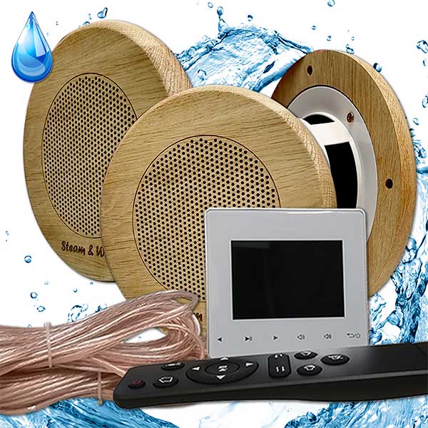 Комплект влагостойкой акустики SW 3 White Standart Sauna (круглый) 