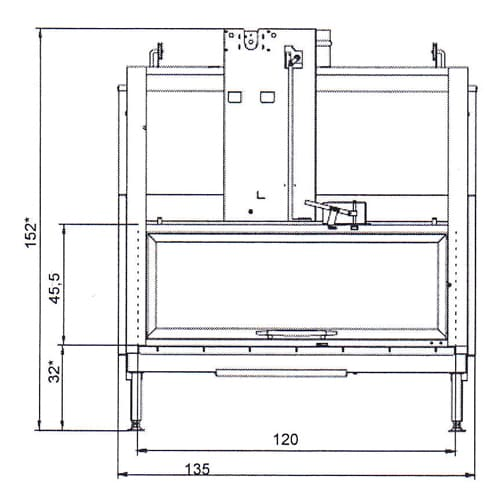 Каминная топка Palazzetti Ecomonoblocco S25:9 FRONTAL 
