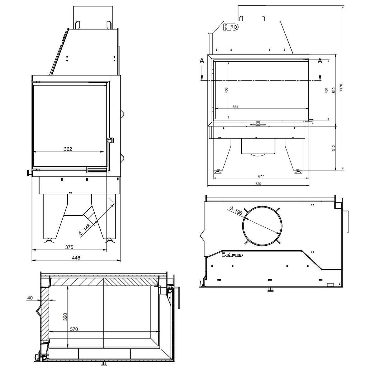 Каминная топка KFD ECO iLine 5172 L 