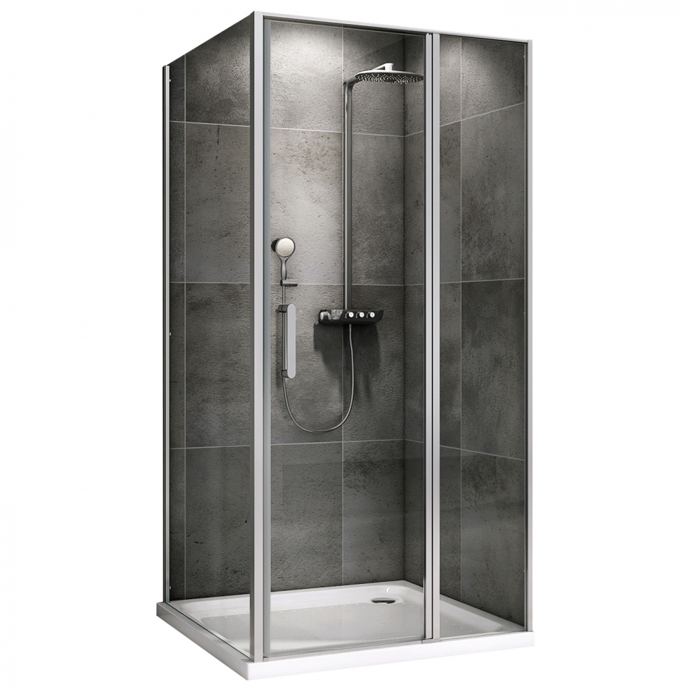 Душевой уголок Abber Sonnenstrand, 100 х 85 см, стекло прозрачное, профиль хром, AG04100S-S85 
