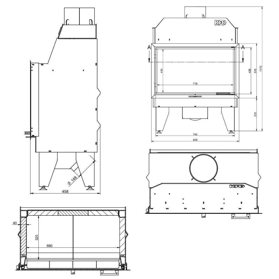Каминная топка KFD ECO iLine 5183 