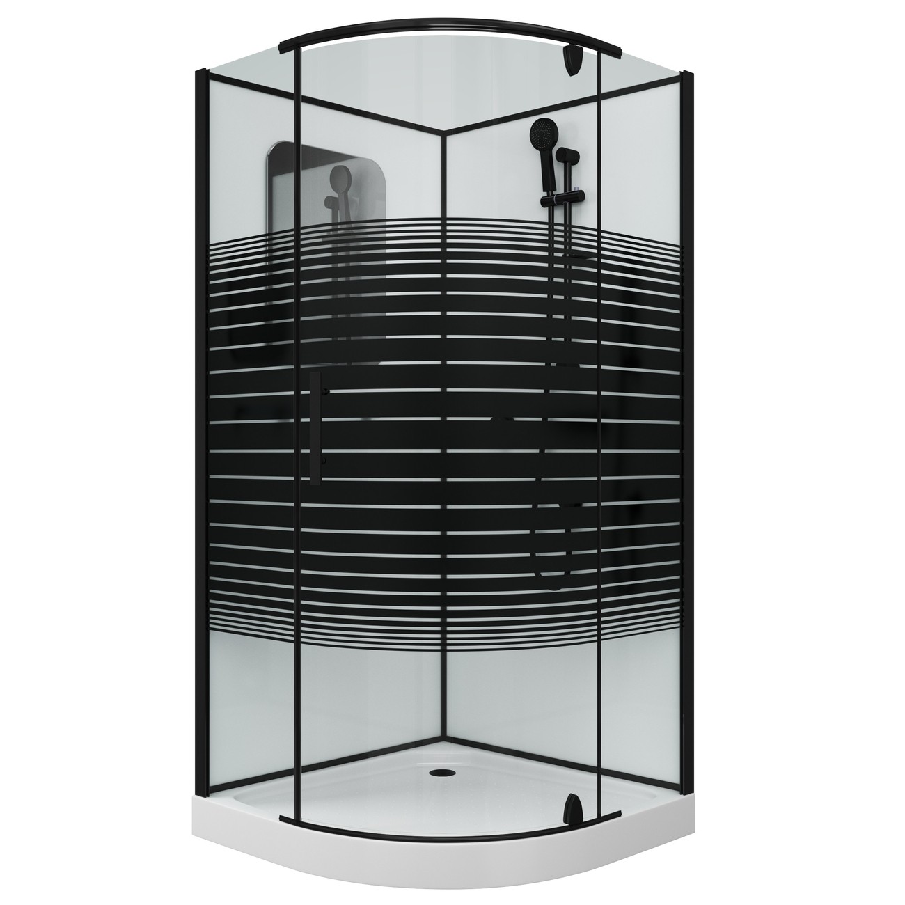 Душевая кабина Grossman 100 x 100 см, четверть круга, черный, GR270 