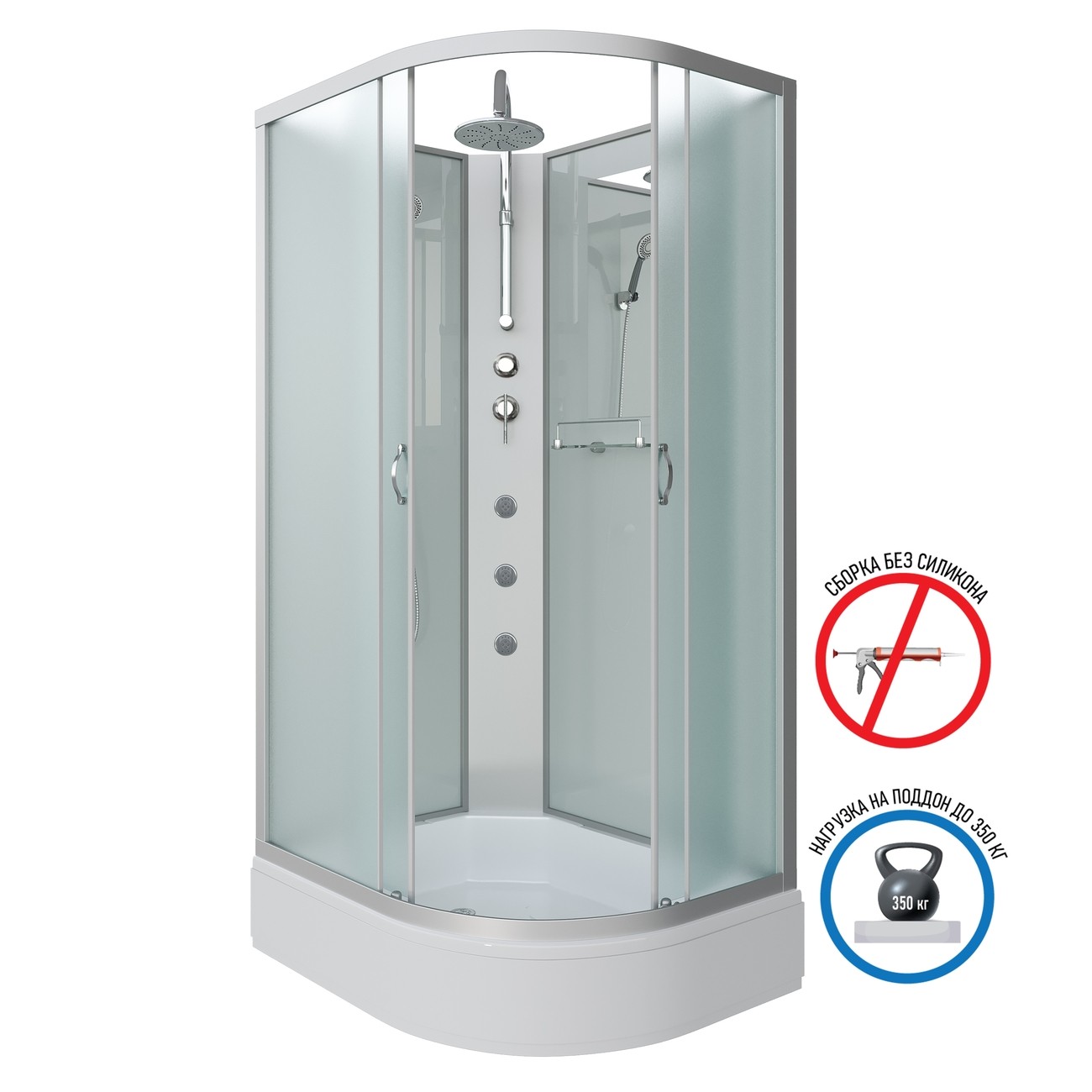 Душевая кабина Niagara Classic NG-33194-14LBKTG (110х90х210) средний поддон(26см),стекло матовое,4 места 