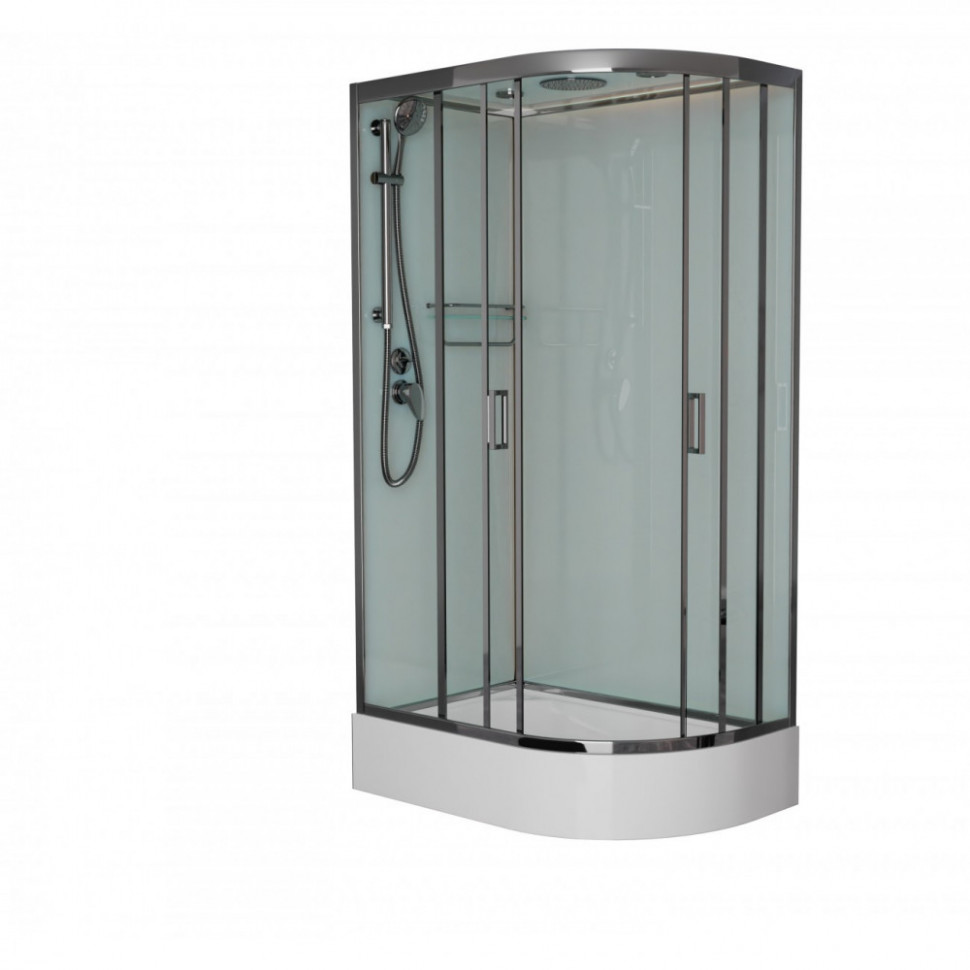 Душевая кабина Frank F412/1 L/R Brilliant 120 х 80 см, средний поддон, стекла прозрачные, профиль хром, 179009/181009 