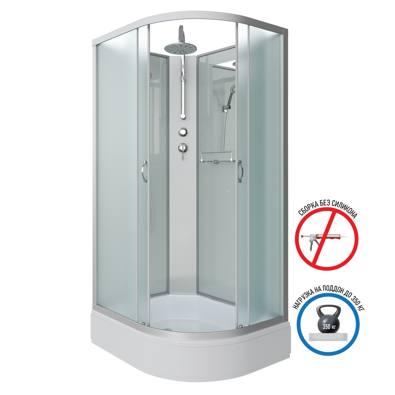 Душевая кабина Niagara Classic NG-33194-14LBKT (110х90х210) средний поддон(26см),стекло матовое,4 места 