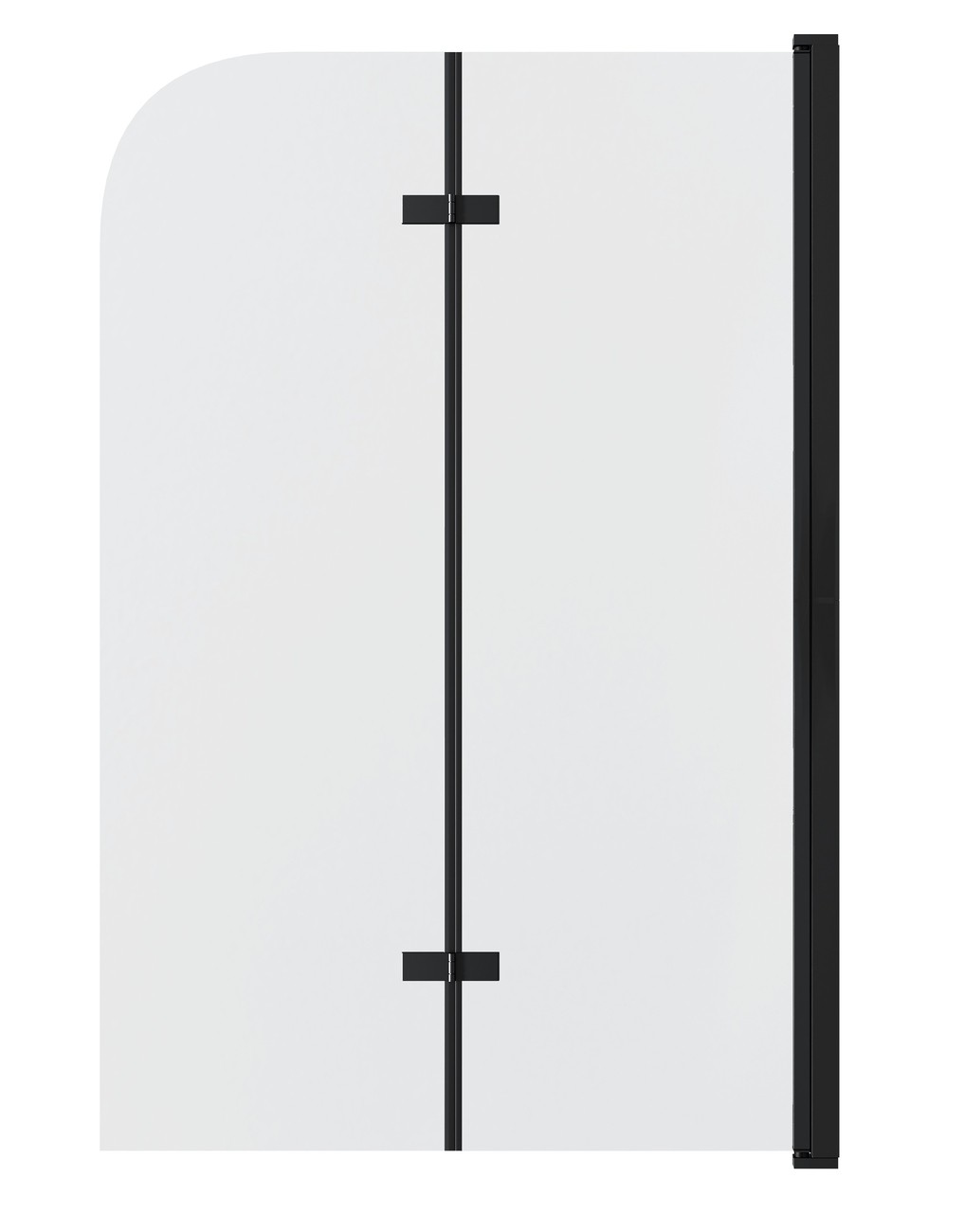 Шторка для ванны Grossman GR-106/110 BLACK (110х150) распашная,черный,стекло прозрачное,1 место 