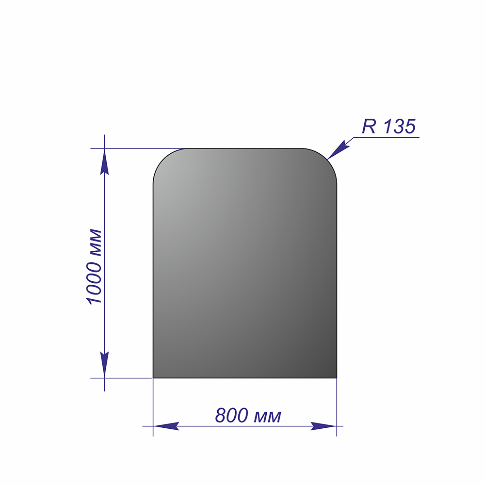 Лист напольный 1000*800*1,5 R135 антрацит 