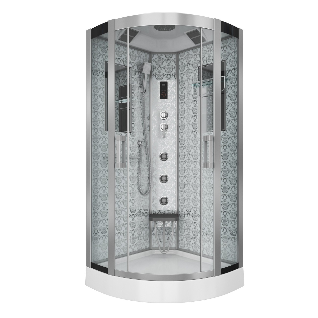 Душевая кабина Niagara 7715W, 90 x 90 см с гидромассажем, стенки белые 