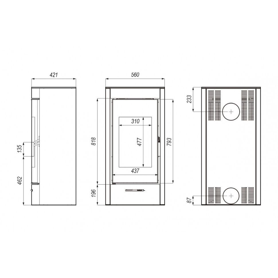Печь камин DEFRO HOME ORTI 9 кВт серая сталь 