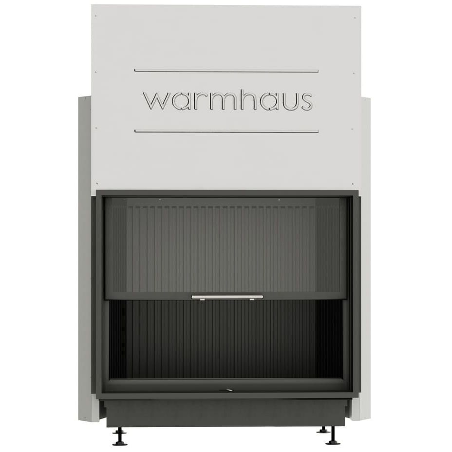 Каминная топка FLAT 100/80h (Warmhaus) с прямым стеклом, футеровка 3D панели 
