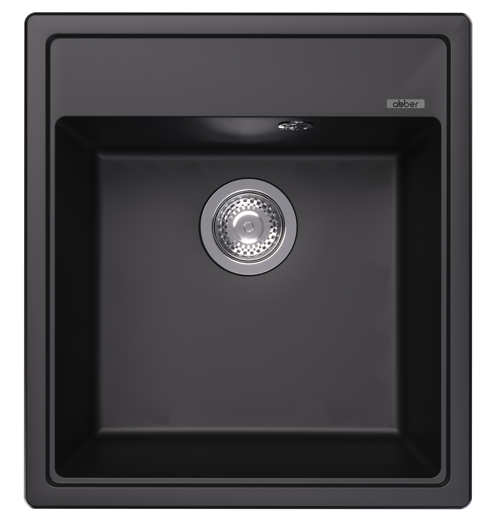 Кухонная мойка Abber Quarz AQ2901B, 46 см, кварцевый композит, черный матовый 
