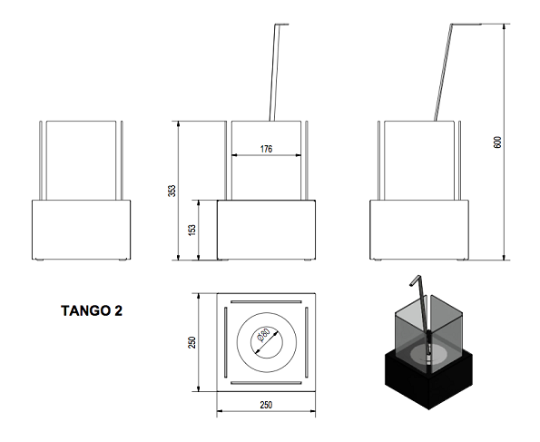 Биокамин Kratki TANGO 2, TUV 