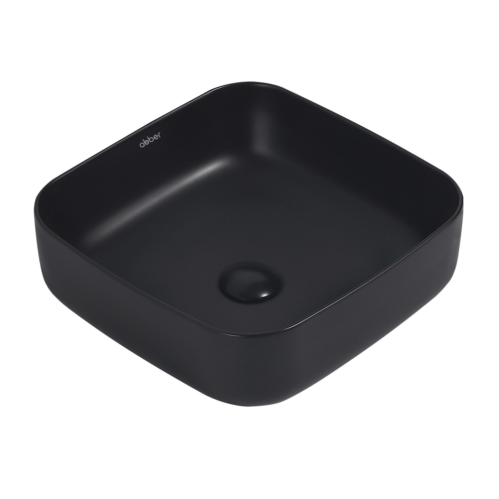 Раковина Abber Rechteck AC2211MB 38 х 38 см, накладная, черная матовая 