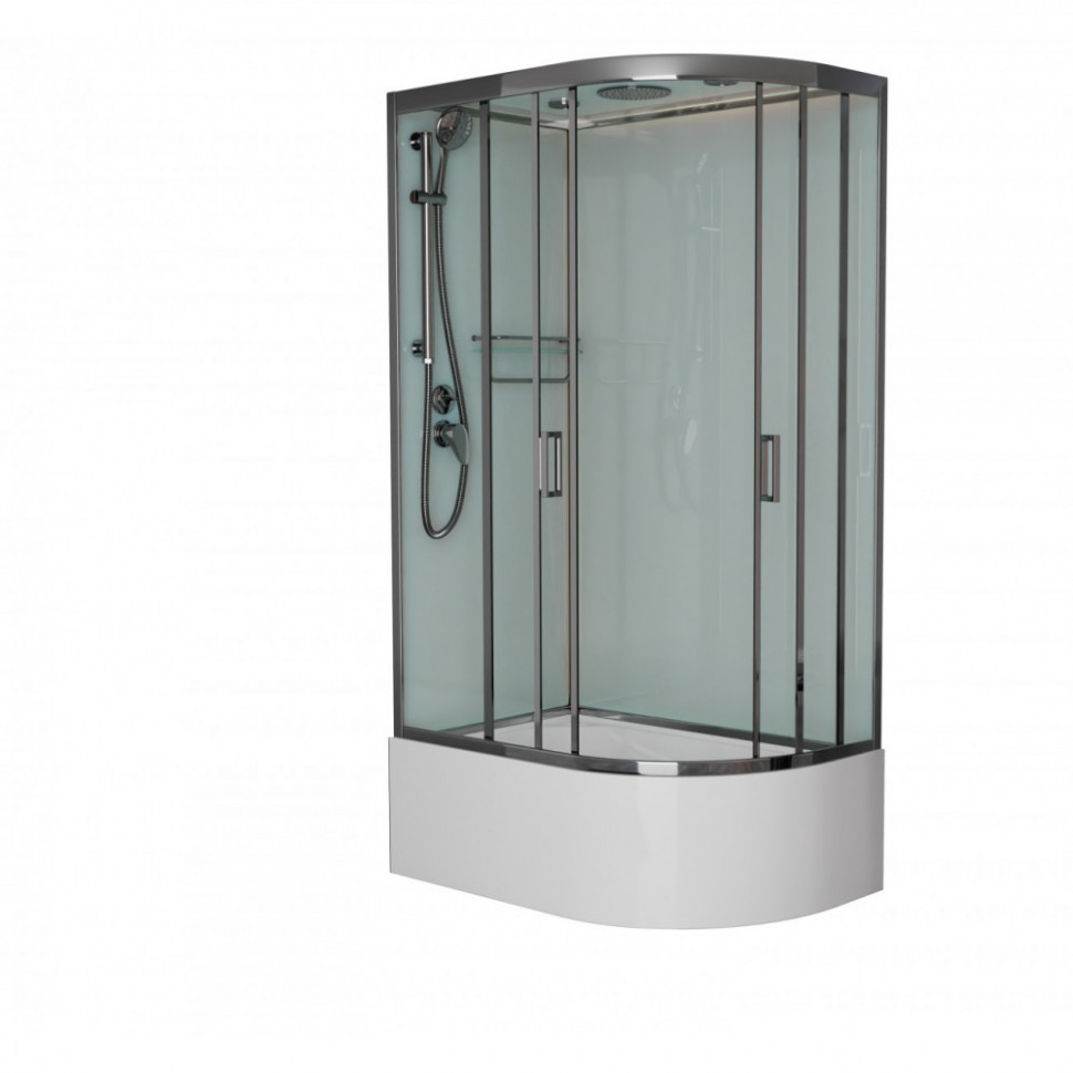 Душевая кабина Frank F412/2L/R Brilliant, 120 x 80 см, высокий поддон, стекла прозрачные, профиль хром, 187009/189009 