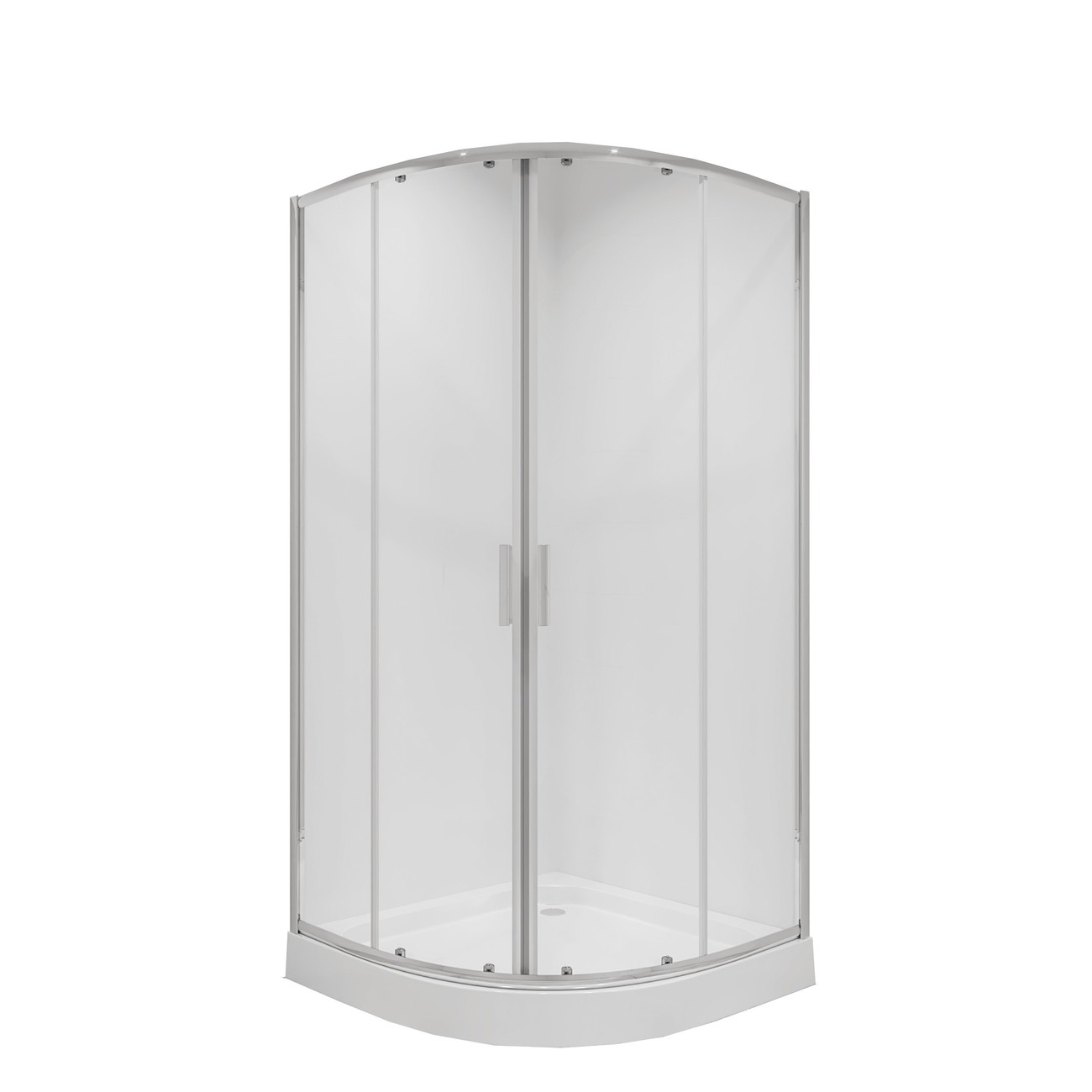 Душевое ограждение Niagara Nova NG-6686-08 (80х80х195) четверть круга,хром,двери раздвижные,стекло прозрачное,1 место 