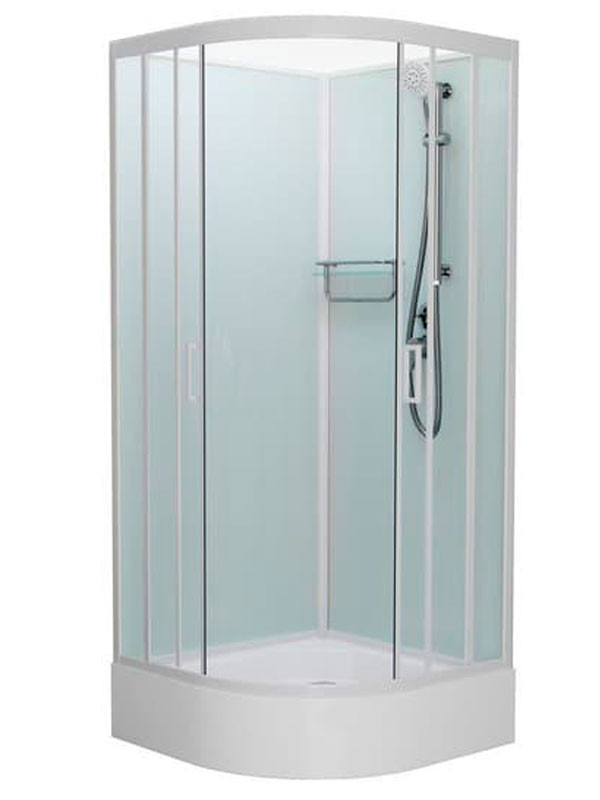 Душевая кабина Frank F400/1 White без крыши, 100 х 100 см, средний поддон, стекла прозрачные, профиль белый, 126009 