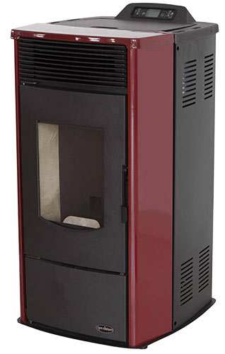Пеллетная печь-камин Tim Sistem Rittium 7 ceramic (10KW) бордовая 
