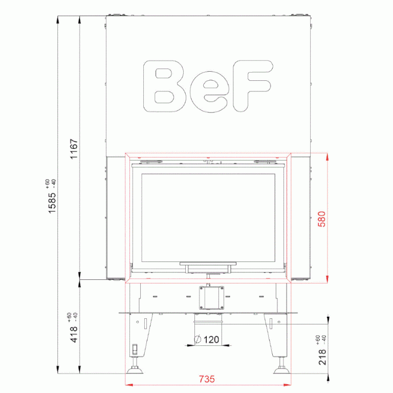 Каминная топка BeF Double V 7 N Feel 