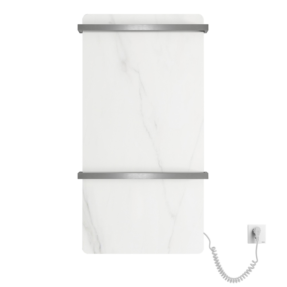 Полотенцесушитель электрический Black&White Moon N-389 SW, ширина 40 см, высота 80 см, белый мрамор, 389SW 