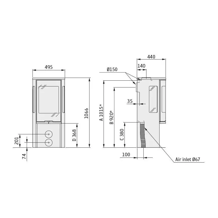Печь камин Contura 556G:2 Style 