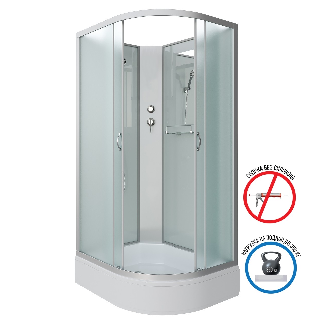 Душевая кабина Niagara Classic NG-33094-14LBK (100х90х200) средний поддон(26см),стекло матовое,4 места 