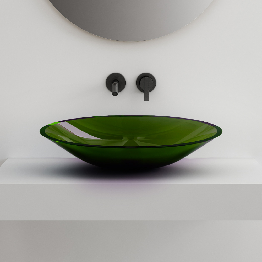 Раковина Abber Kristall AT2812Emerald, 55 х 15 см, накладная, цвет зеленый 