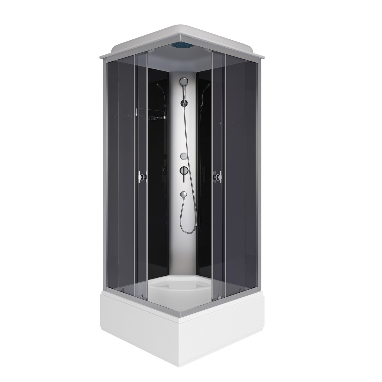 Душевая кабина Niagara Eco E90/26Q/TN, 90 х 90 см, с крышей, стекло тонированное, профиль хром 