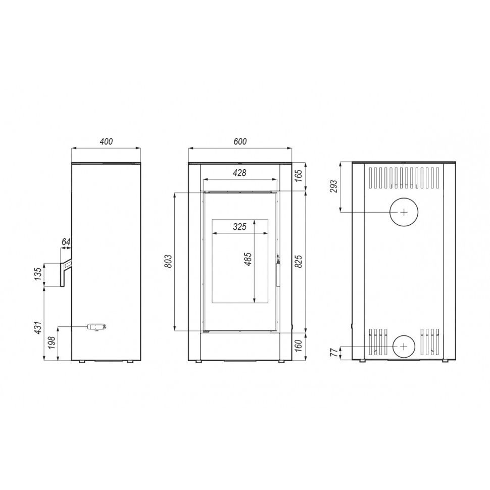 Печь камин DEFRO HOME SOLUM 9кВт серая сталь 