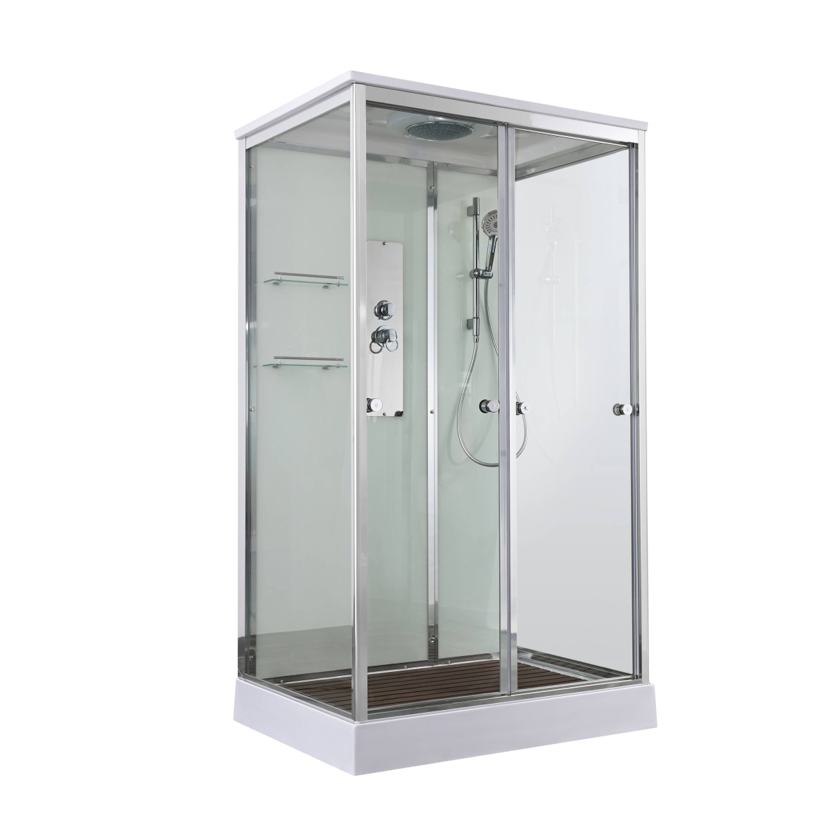 Душевая кабина AvaCan V2012 78250, 120 x 90 см, с крышей, поддон низкий, стекло прозрачное, профиль хром 