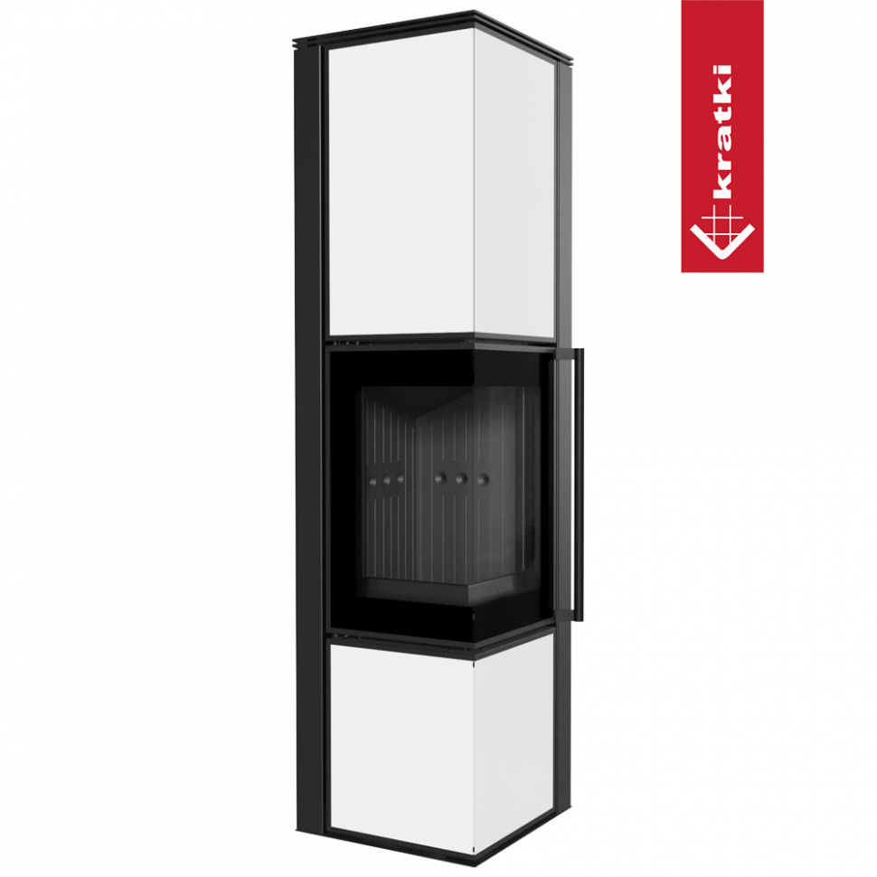 Печь Kratki PRO TORA/L 8 кВт, белое стекло 