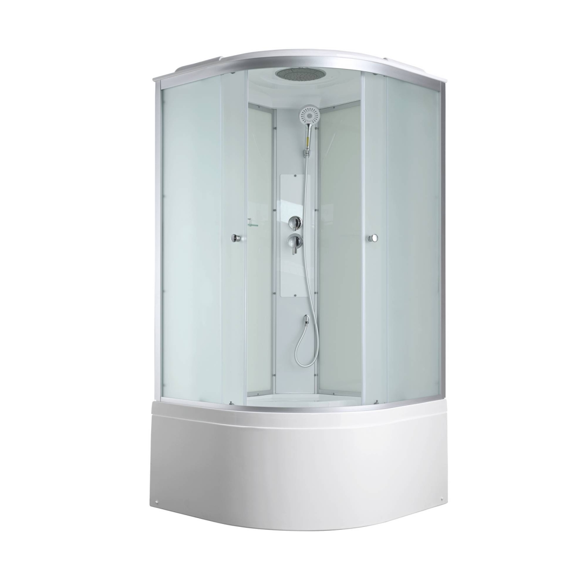 Душевая кабина AvaCan C5010 78328, 100 x 100 см, с крышей, поддон высокий, стекло матовое, профиль хром 