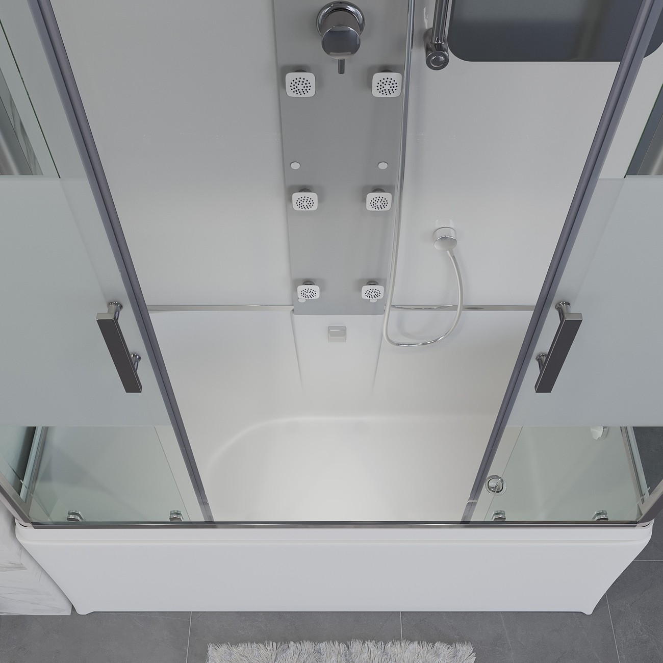 Душевая кабина Niagara Ultra NG-3150-01 150 x 70 см, высокий поддон, профиль хром, стекло прозрачное с матовой полосой, 31500164 