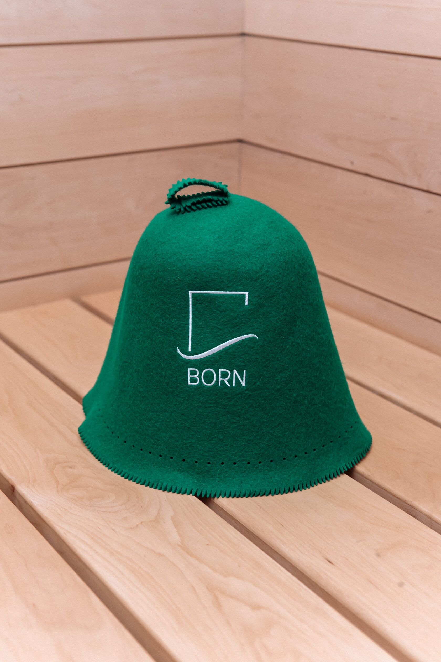 BORN, Шапка банная, колпак для сауны, фетр, зеленый 