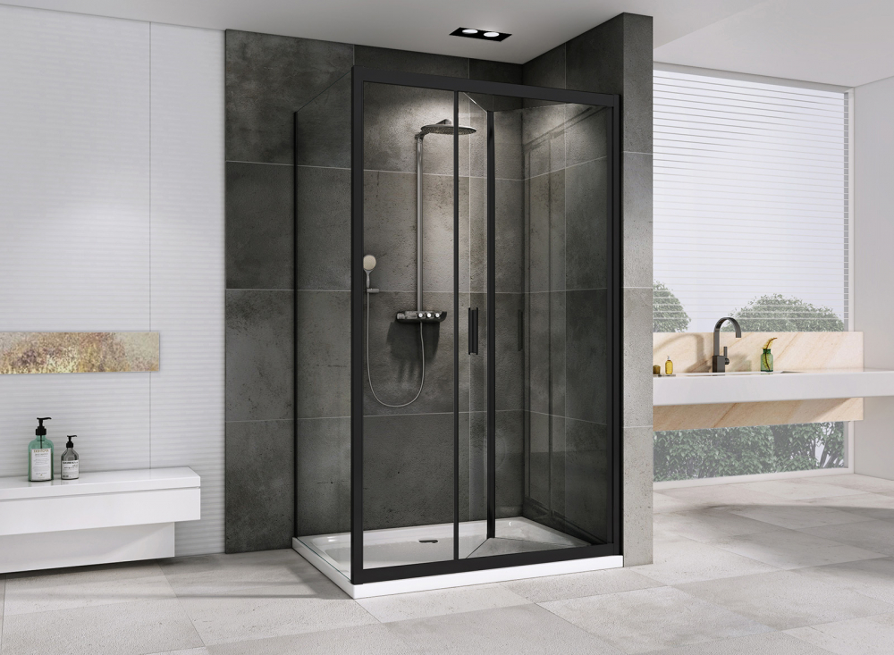Душевой уголок Abber Sonnenstrand AG07120B-S70B, 120 х 70 см, стекло прозрачное, профиль черный 